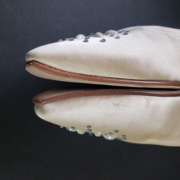 Kevyn Wynn Satin Slippers Mules Crystals Size 8 - Picture 7 of 16